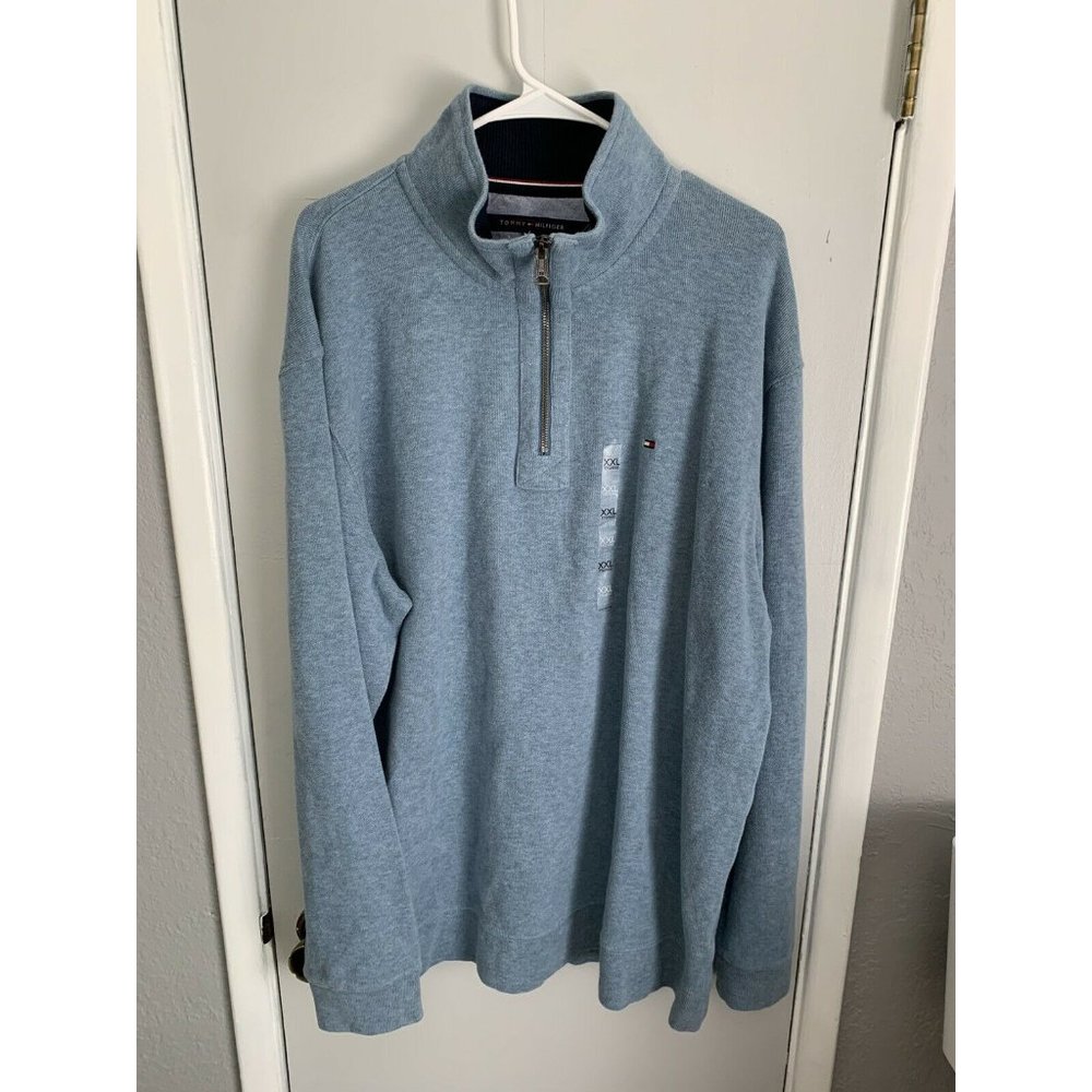 Tommy Hilfiger Men Neck Fall Basic Blue Sweater
